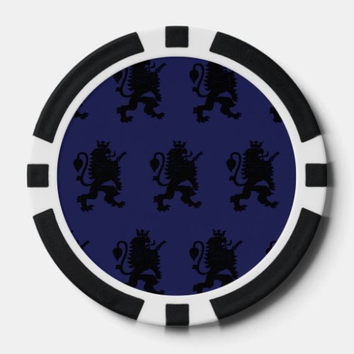 Crowned Lion Black Purple Poker Chips
