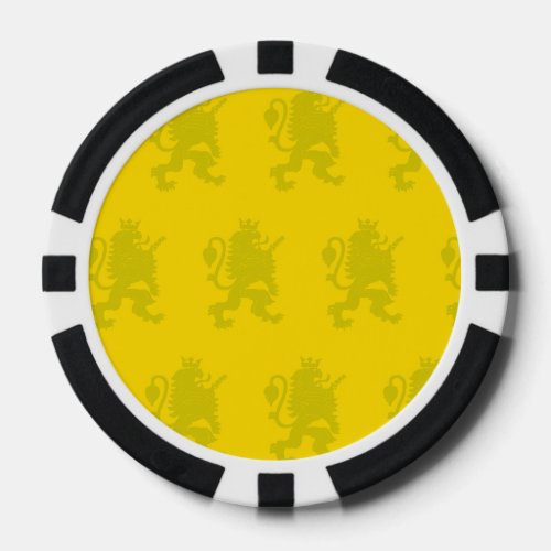Crowned Lion yellow Poker Chips