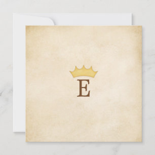 Crowned Monogram Personalized fairytale Parchment Invitation