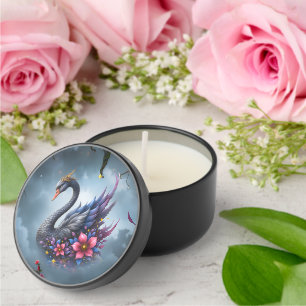 Crowned Moon Swan – Guardian of the Silent Lake. Mini Candle Favors