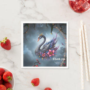 Crowned Moon Swan – Guardian of the Silent Lake.  Napkins