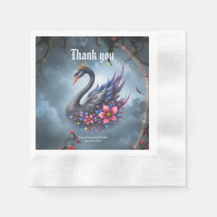 Crowned Moon Swan – Guardian of the Silent Lake. Napkins