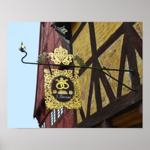 Crowned Pretzel With Cupids Poster