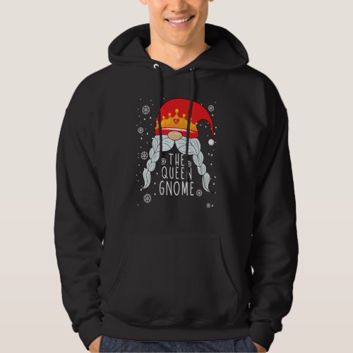 Crowned Queen Gnome Merry Christmas Apparel Hoodie