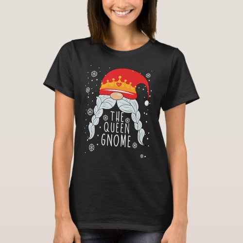 Crowned Queen Gnome Merry Christmas Apparel T_Shirt