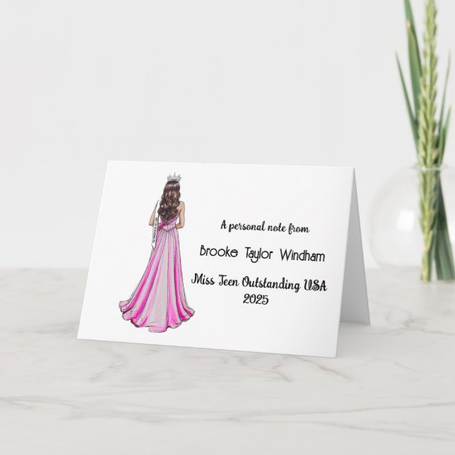 Crowned Queen Pageant Stationery Note Cards (Front)