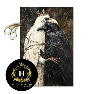 Crowned Raven Lovers Gothic Decoupage  Tissue Paper