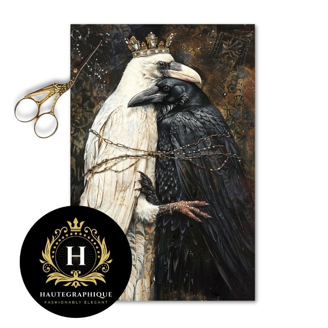 Crowned Raven Lovers Gothic Decoupage  Tissue Paper (Creator Uploaded)