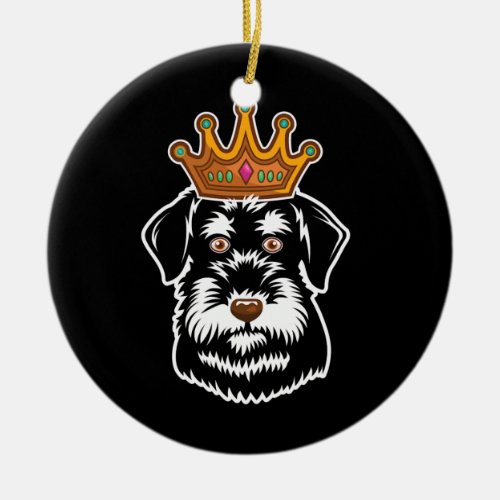 Crowned Schnauzer Mini Giant Schnauzer Owners Dog Ceramic Ornament