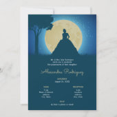Crowned Silhouette with Moon Quinceanera Invitation (Front)