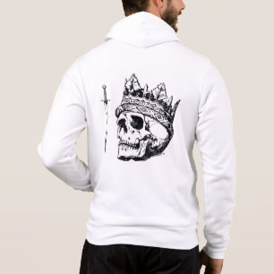Crowned Skull & Dagger White Hoodie