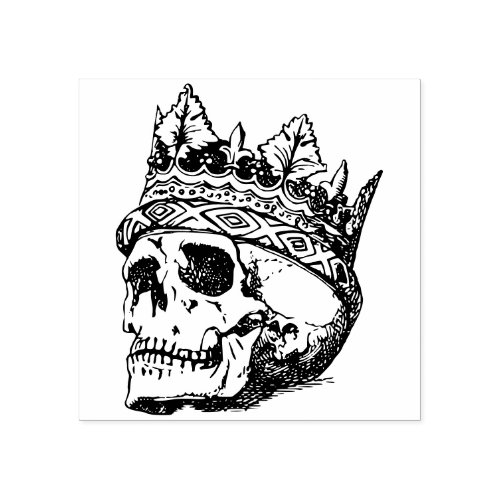 Crowned skull king rubber stamp