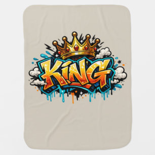 Crowned Street King Graffiti Baby Blanket