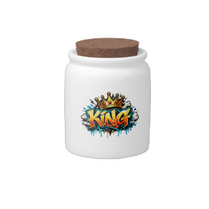 Crowned Street King Graffiti Candy Jar