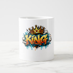Crowned Street King Graffiti Giant Coffee Mug