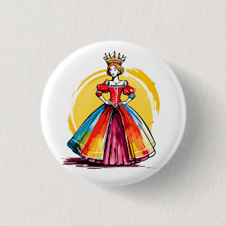 Crowned Sun Queen Button