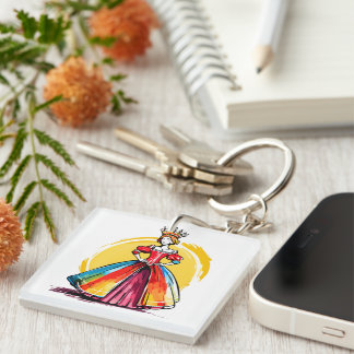 Crowned Sun Queen Keychain