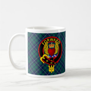 Crowned Winged Heart Douglas Crest w/tartan mug