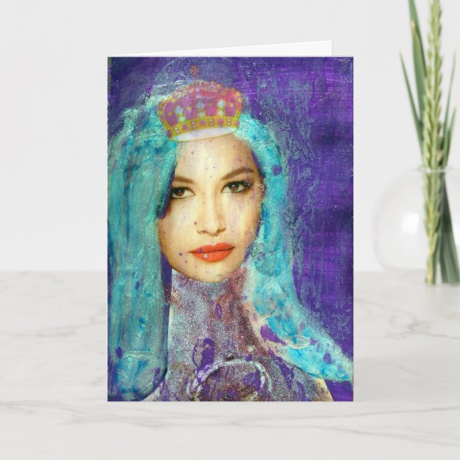 Crowned Zetti Girl, Birthday Card (Front)