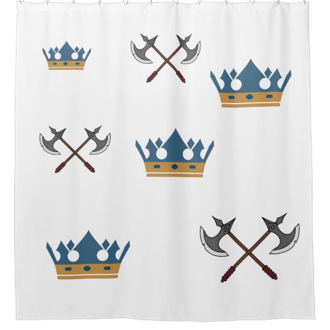 Crowns & Axes Shower Curtain (Front)