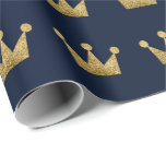 Crowns Glitter Gold Graduation Lux Blue Navy Wrapping Paper<br><div class="desc">florenceK design
Elegant unique and chic for many occasions like wedding,  graduation,  success party.</div>