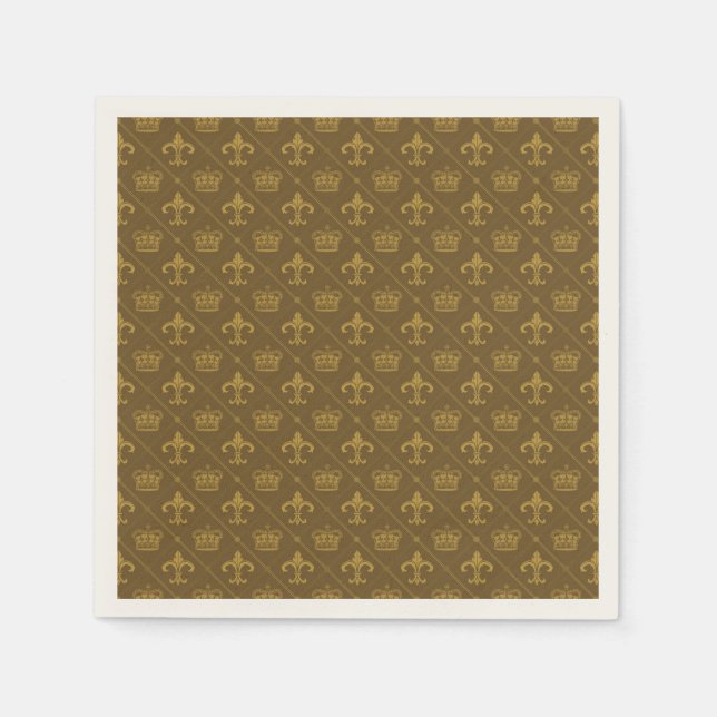Crowns & Lily pattern Napkins (Front)