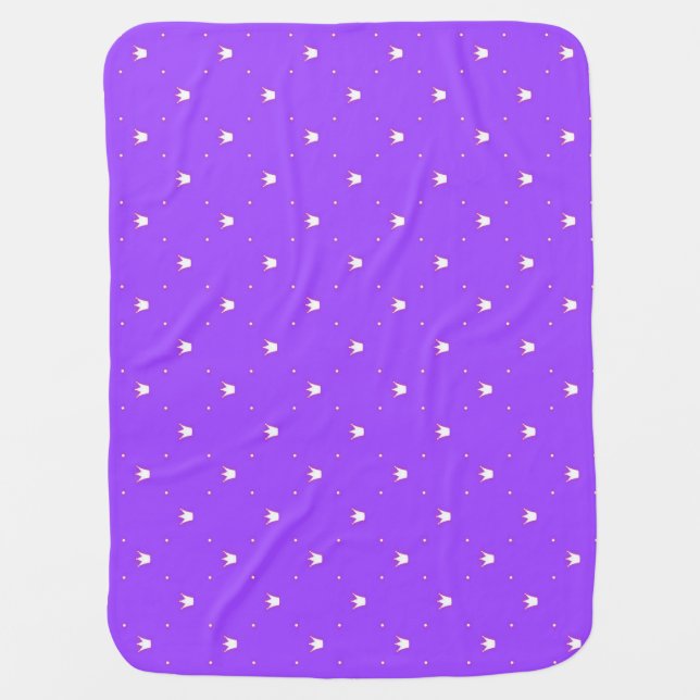 Crowns on a Purple Background Baby Blanket (Front)
