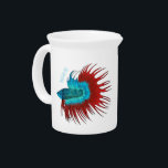 Crowntail betta fish cartoon illustration beverage pitcher<br><div class="desc">Crowntail betta fish cartoon illustration</div>