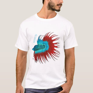 Crowntail betta fish cartoon illustration T-Shirt