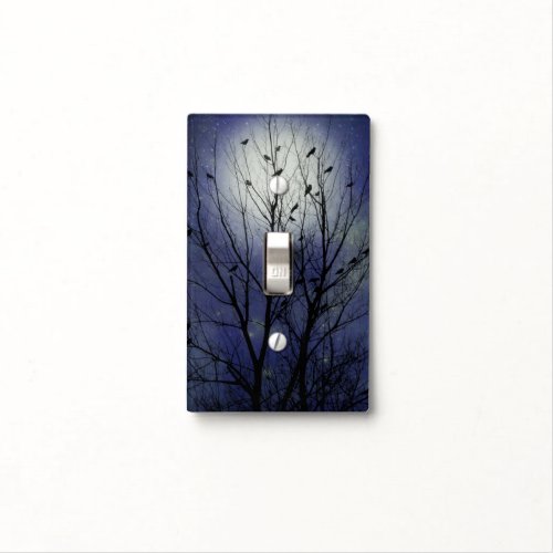 Crows And A Glowing Moon Light Switch Cover