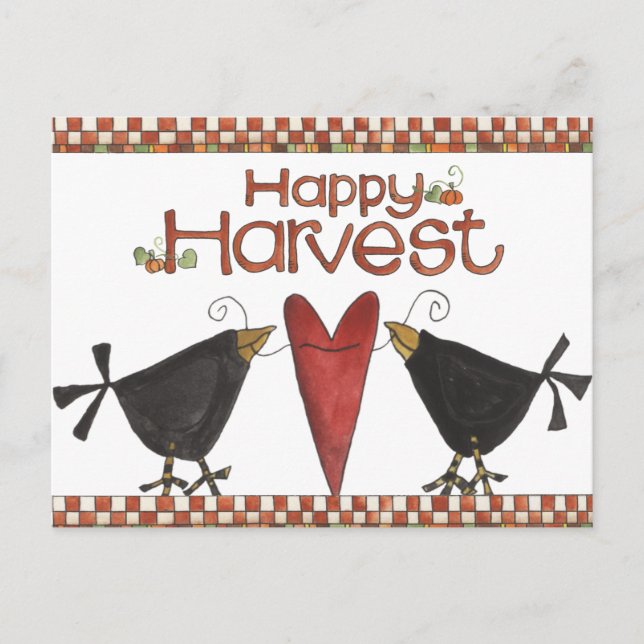 Crows and Heart Postcard (Front)