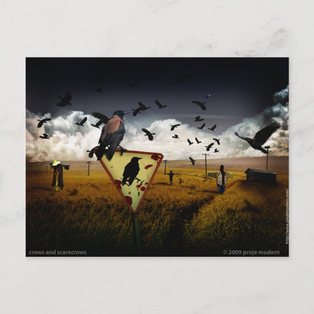 crows and scarecrows postcard (Front)