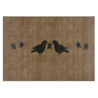 Crows And Stars Glass Cutting Board