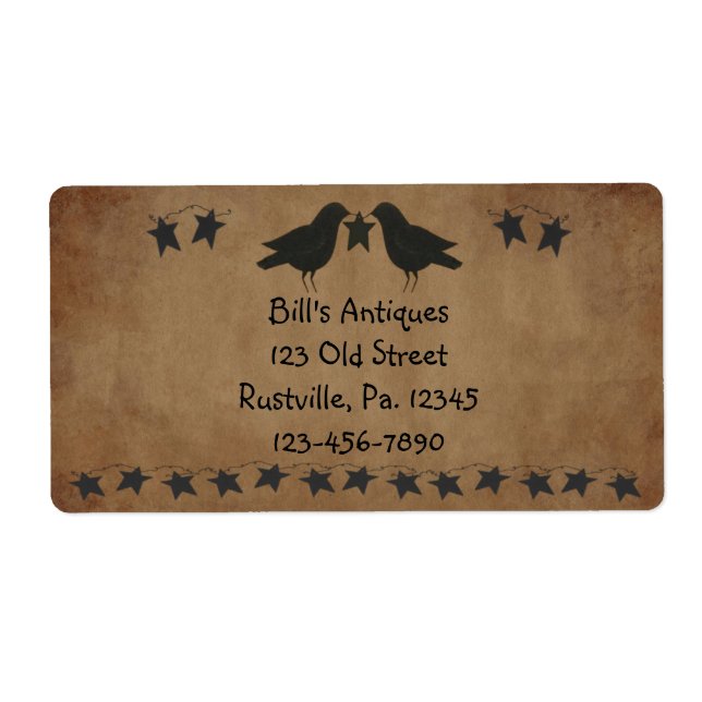 Crows and Stars Product Label Business Label (Front)