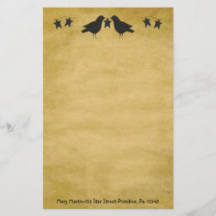 Crows And Stars Stationery