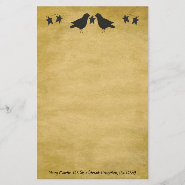 Crows And Stars Stationery (Front)