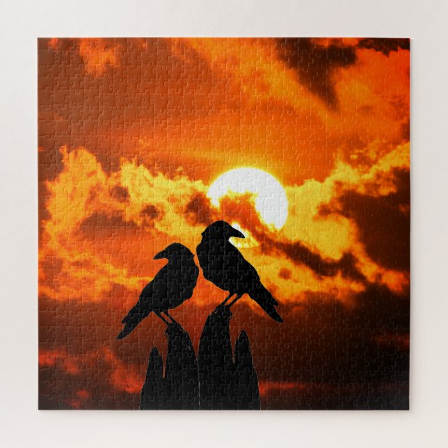 Crows at Sunset Jigsaw Puzzle (Vertical)
