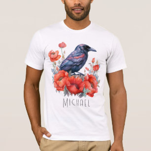 Crows Bird Crow Lover Flower T-Shirt