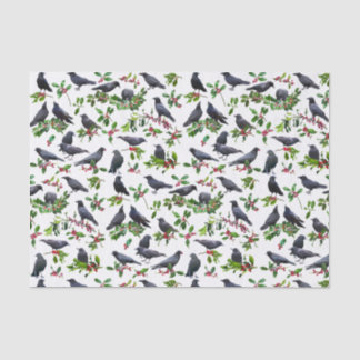 Crows Holly Tissue Paper