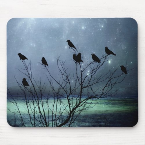 Crows In A Celestial Dreamland Mouse Pad