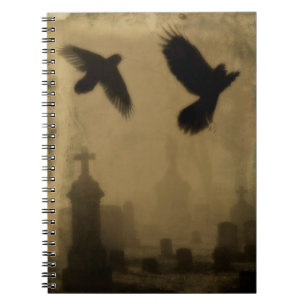 Crows In A Gothic Dark Light Notebook