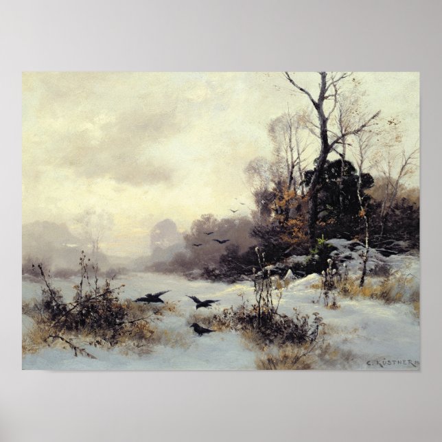 Crows in a Winter Landscape, 1907 Poster (Front)