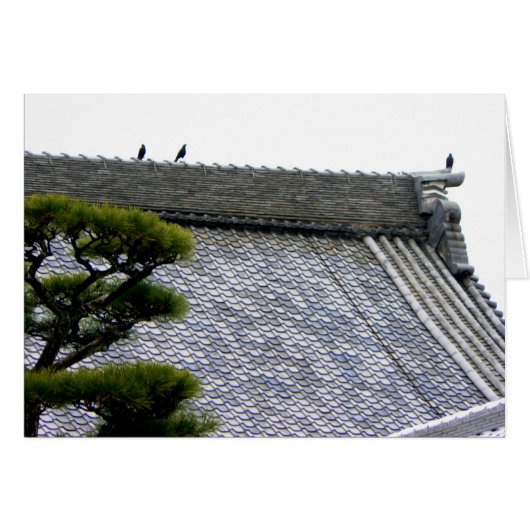 Crows on the temple roof cards (Front Horizontal)