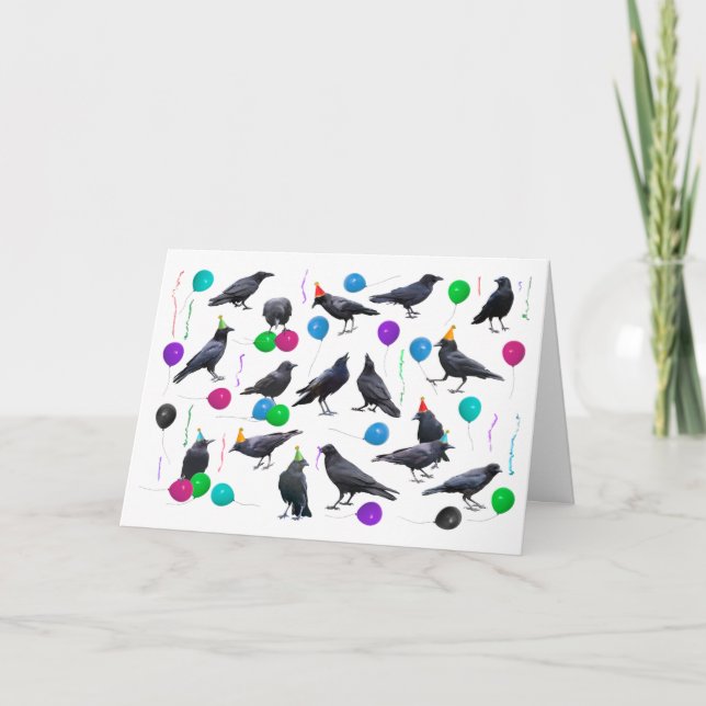 Crows Party Birthday Card (Front)