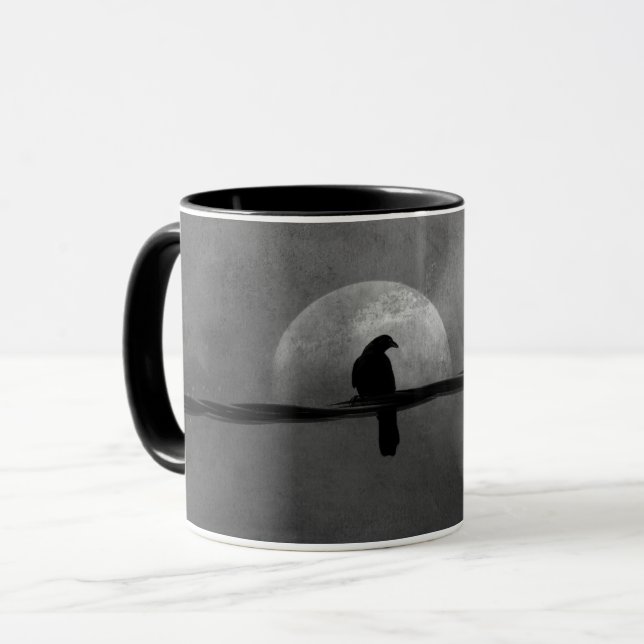 Crows Perched On A Wire  Mug (Front Left)