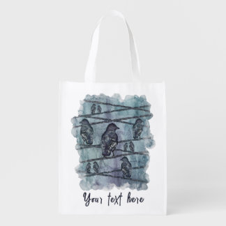 Crows Raben Vogel Crows on Aste Grocery Bag