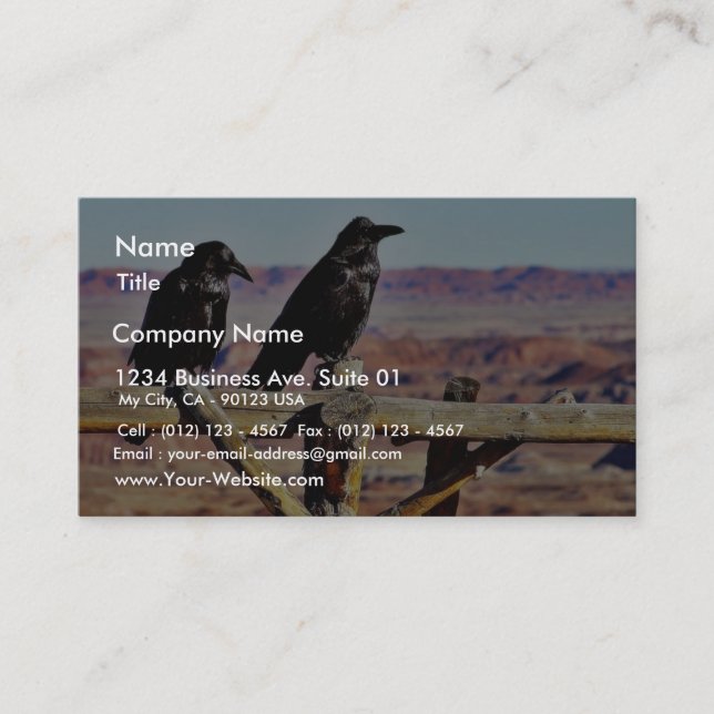 Crows Ravens Birds Black Business Card (Front)