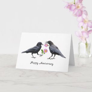 Crows Roses Anniversary Card