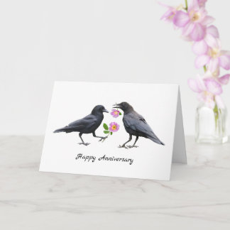 Crows Roses Anniversary Card