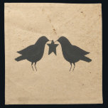 Crows With Star Napkin<br><div class="desc">This Crows With Star Napkin is perfect for a Country or Primitive style kitchen or dinette.</div>